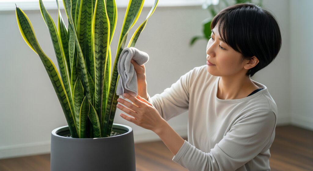 サンスベリアの葉は拭くべきですか?