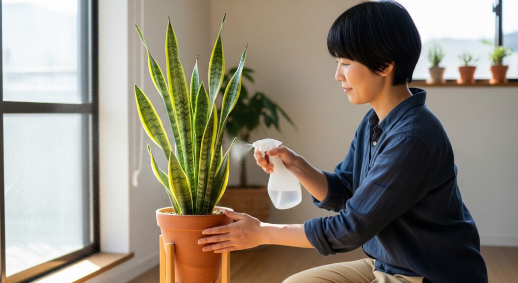 サンスベリアの水やりは霧吹きで良いですか?