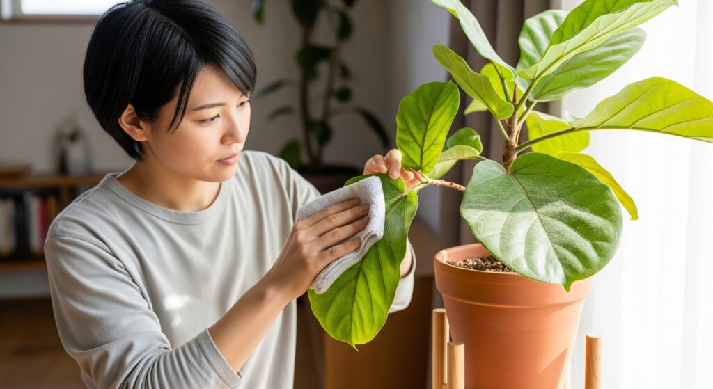 観葉植物の葉っぱを綺麗にする方法は?