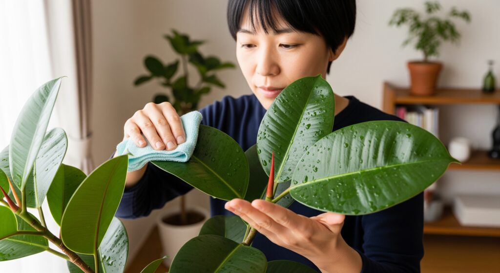 観葉植物の葉っぱの艶出しオイルの効果と使い方まとめ